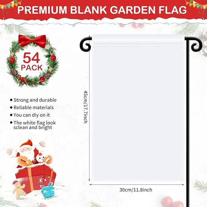 Shimeyao 54 Pcs Blank Sublimation Flags DIY Lawn Garden Flags 11.8 x 17.7 Inches Polyester Blank Heat Transfer Banner for Valentine's Day Wedding Indoor Outdoor Party Decoration by GreenHaven Gardens