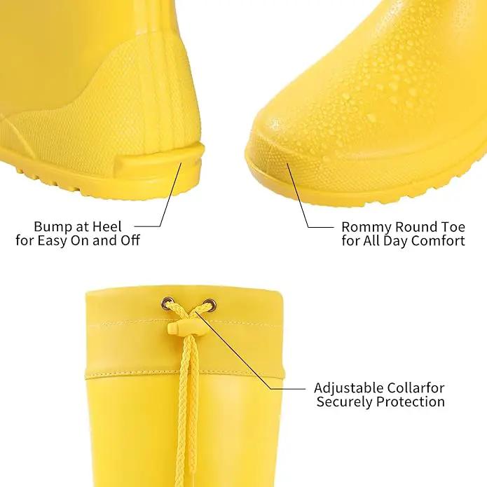 Asgard Packable Tall Rain Boots for Women Waterproof Rubber Garden Boots Ultra Lightweight Flat Mud Boots- NOT FOR WIDE CALF by GreenHaven Gardens