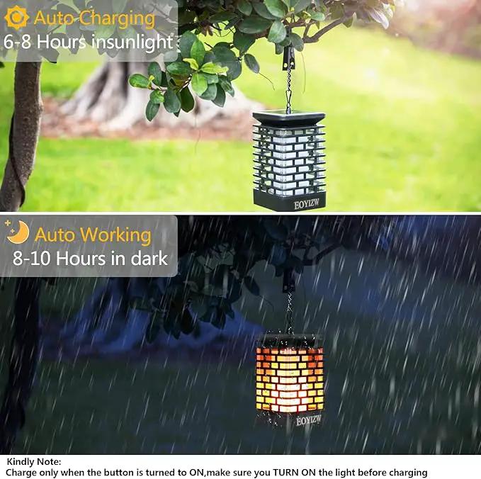 EOYIZW Solar Outdoor Lights 2 Pack- 99 LEDs Solar Lantern Flickering Flame Lights for Garden Decor- IP65 Waterproof Solar Garden Lights Decor for Halloween Patio Garden Yard Porch by GreenHaven Gardens
