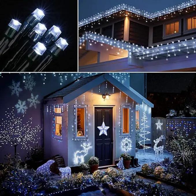 Solar Christmas Lights Outdoor, 33ft 100 LED Solar Fairy String Lights 8 Modes Waterproof Xmas Lights for Garden, Patio, Home, Party, Wedding, Holiday, Tree, Bush, Wreath, Outdoor Decor (White) by GreenHaven Gardens