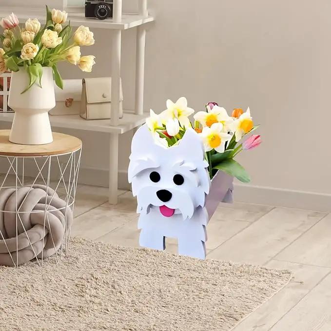 West Highland White Dog Planter Plant Pots,Cute Garden Dog Flower Planter,Dog Planters Birthday Gifts for Women,Office,Indoor/Outdoor Decor（9.45 * 5.75 * 12.2in） by GreenHaven Gardens