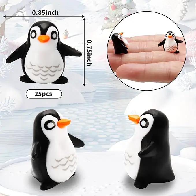 Bbiamsleep 25 Pcs Miniature Penguin Figurines Mini Penguin Figurines Resin Penguin Mini Penguin for Fairy Garden Micro Landscape Winter Christmas Decor by GreenHaven Gardens