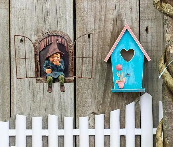 Whimsical Fairy Garden Gnome Statue, Tree Faces Decor Outdoor -5.9 Inch, Funny Garden Tree Decoration,Ideal Patio Yard Lawn Porch Decoration by GreenHaven Gardens