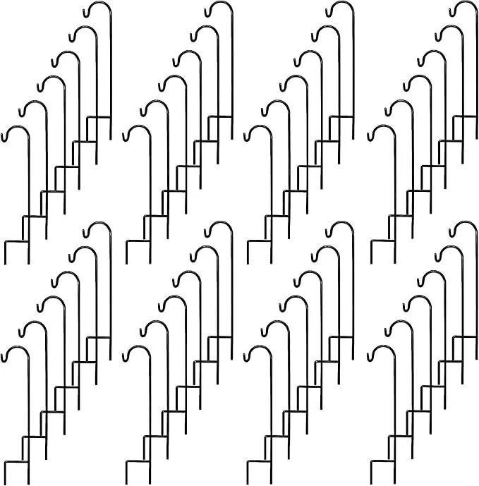 Ashman Shepherd's Hooks 35 Inch (48 Per Pack), Black, Made of Premium Metal for Hanging Solar Lights, Bird Feeders, Mason Jars, Christmas Lights, Lanterns, Garden Stakes and Wedding Décor. by GreenHaven Gardens