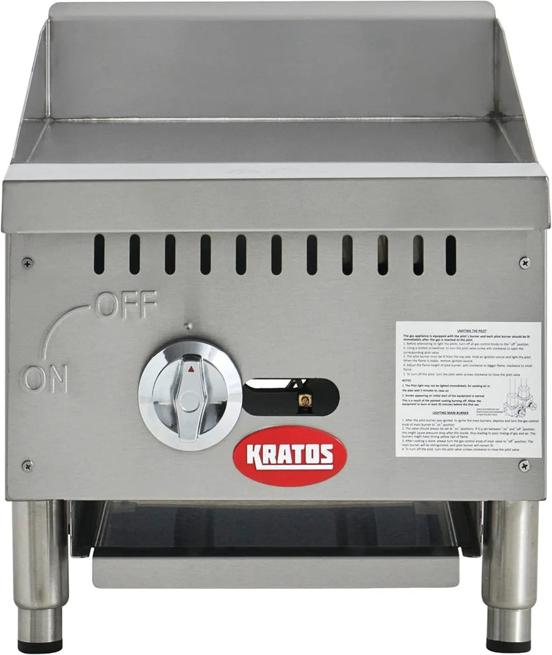 Kratos 29Y-176 15" Commercial Restaurant Gas Countertop Griddle, Manual Controls, 1 Burner, 30,000 BTU Output by GreenHaven Gardens