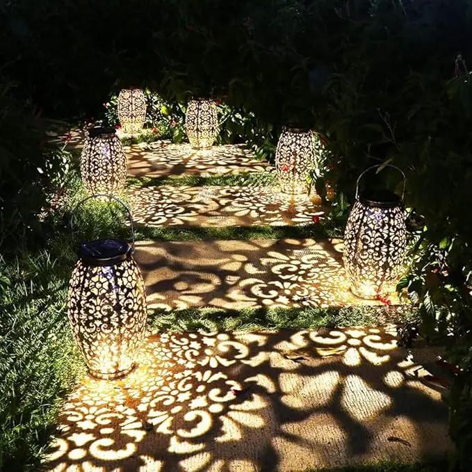 Kaixoxin 2 Pack Solar Lantern Lights for Hanging or Table Outdoor Solar Light for Patio Courtyard Garden (Silver-2pack) by GreenHaven Gardens