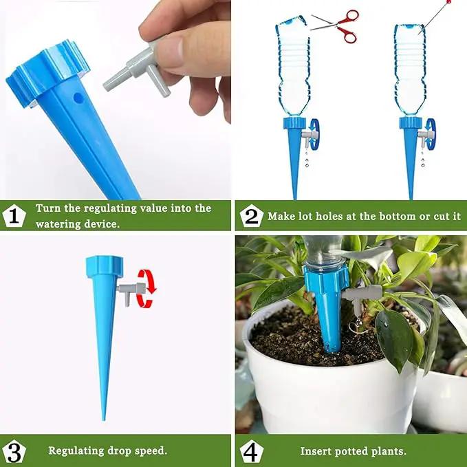 24PCS Self Watering Spikes for Plants, Self Watering Planter Insert with Adjustable Drip Valve, Auto Vacation Plant Watering Devices Plants Water System by GreenHaven Gardens