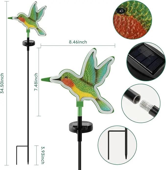 Hummingbird Solar Garden Decor,Hummingbird Outdoor Solar Lights,LED Hummingbirds Light Outside,Solar Garden Lights, Outdoor Decorations for Yard and Patio Pathway Lawn (2 Pack) by GreenHaven Gardens
