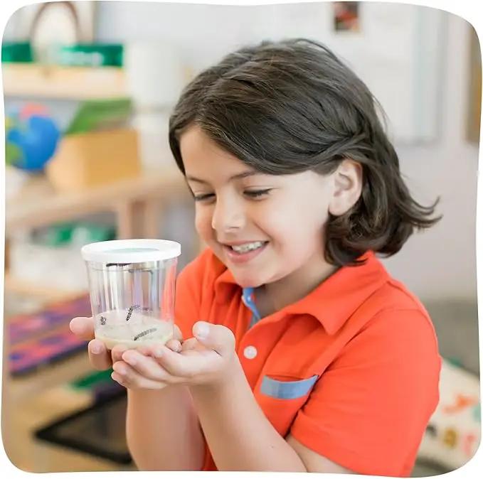 Insect Lore Butterfly Farm - Live Cup of 5 Caterpillars, Reusable Habitat, STEM Butterfly Activity Journal & Supplies - Grow, Observe and Release Painted Lady Butterflies by GreenHaven Gardens