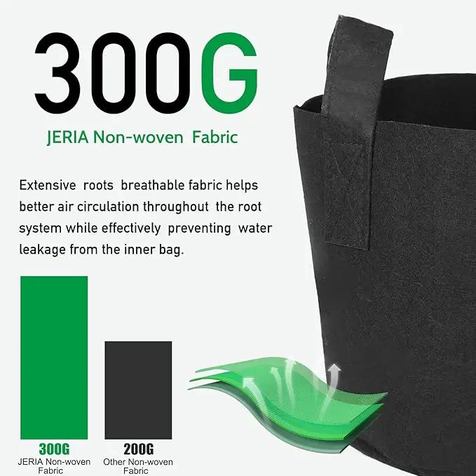 JERIA 12-Pack 10 Gallon, Vegetable/Flower/Plant Grow Bags, Aeration Fabric Pots with Handles (Black), Come with 12 Pcs Plant Labels by GreenHaven Gardens