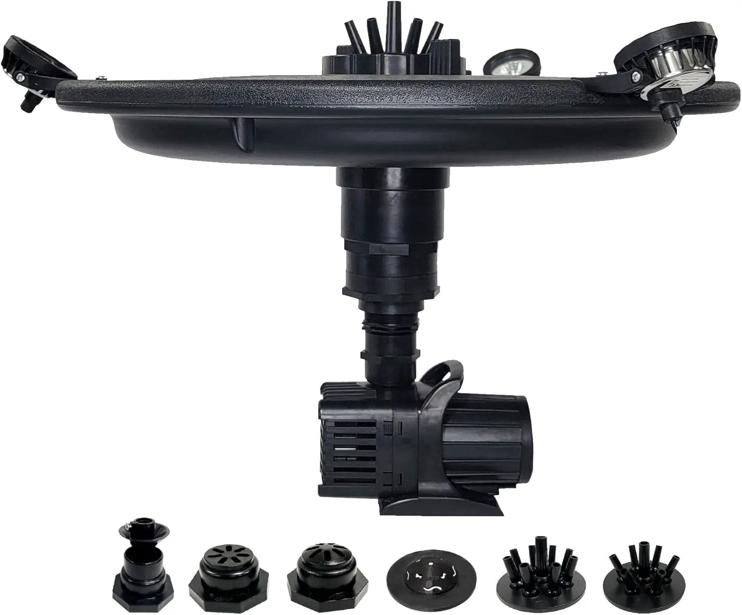 HALF OFF PONDS Floating Fountain – 1/4 HP Pond Aerator, 100' Cord – 3000 GPH Water Pump – 9 Spray Patterns - White LED Lights - for Ponds & Water Gardens by GreenHaven Gardens
