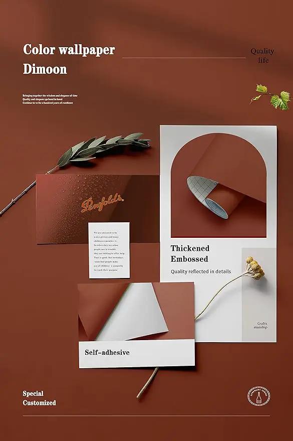 Dimoon 236''x17.7'' Orange Peel and Stick Wallpaper Contact Paper Modern Self Adhesive Wall Paper Removable Renter Friendly Textured Solid Color Shelf Cabinet Vinyl Roll (236''x17.7'',Vermilion) by GreenHaven Gardens