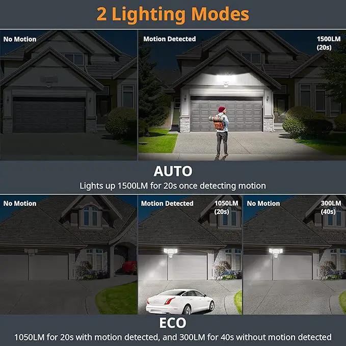 LEPOWER Battery Powered LED Flood Light Outdoor,1500LM Motion Sensor Security Lights, IP65 Waterproof,Wireless Flood Light Battery Operated,3 Head Motion Detector Light for Garage,Yard,Porch(White) by GreenHaven Gardens