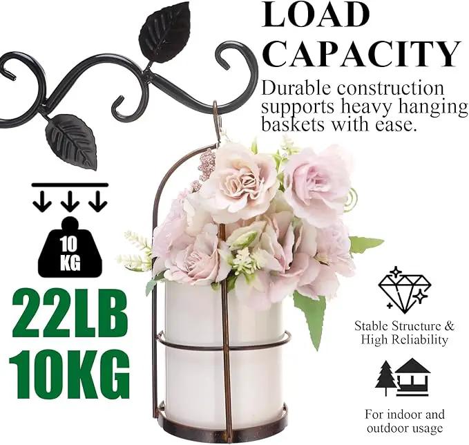 Fashion&cool 4 Pack Plant Hanging Bracket, Wall Mount Plant Hanger Outdoor Indoor, Decorative Hanging Plant Bracket Hooks for Planter Flower Bird Feeder Lanterns Wind Chimes with Screws by GreenHaven Gardens