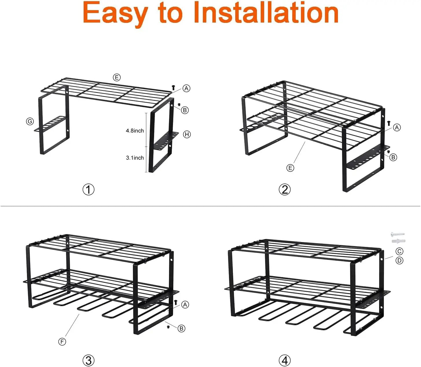 Tool Organizer, Power Tool Organizer Wall Mount with 3 Layers Tool Storage Rack for Drill Holders (Medium) by GreenHaven Gardens