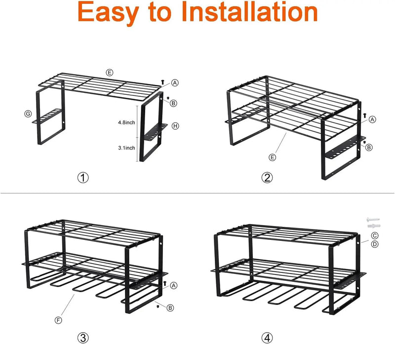 Tool Organizer, Power Tool Organizer Wall Mount with 3 Layers Tool Storage Rack for Drill Holders (Medium) by GreenHaven Gardens