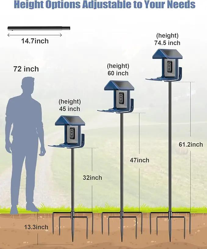 Bird Feeder Pole Stand – 74.5 Inch Height Feeding Station with 1-Inch Dia Heavy Duty for Hanging Feeders, Bird House Pole Mount Kit for Outdoor, Slip-Fit Connection by GreenHaven Gardens
