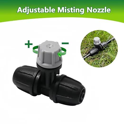 24 Pcs Upgraded Micro Spray Irrigation Drippers for 1/4" Drip Tubing, Adjustable Three-Way Atomizing Nozzle Irrigation Emitters Tee Misting Drippers for Drip Sprinkler Systems by GreenHaven Gardens