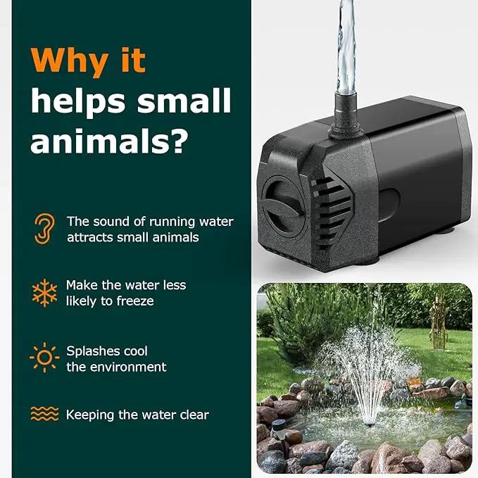 POPOSOAP Solar Fountain Pump, 20W Solar Powered Water Pump with 6.6FT Water Pipe, 320GPH Solar Pond Pump for Pond, Fish Tank, Yard and Wildlife Garden by GreenHaven Gardens