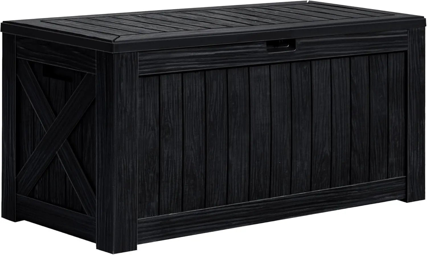 Greesum 120 Gallon Deck Box, Resin Outdoor Storage Container for Patio Furniture, Garden Tools, Pool Accessories, Weatherproof, Lockable, Black by GreenHaven Gardens