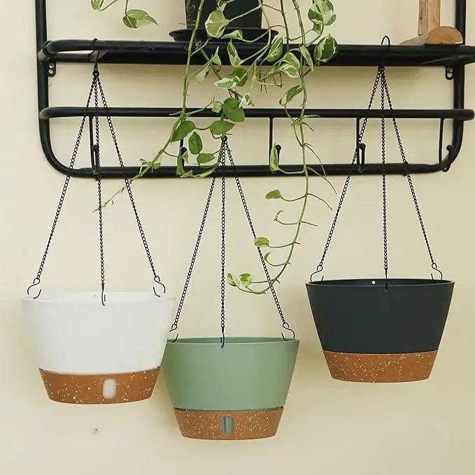 ZMTECH Hanging Planters for Indoor Plants Set of 2 Self Watering Hanging Pots Hanging Baskets Hanging Flower Pots for Outdoor Hanging Plants(10 Inch, Gray) by GreenHaven Gardens