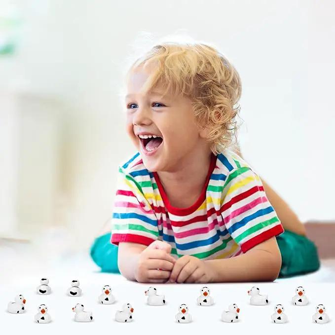 50 Pcs Mini Resin Ducks, Cute Tiny Cow Ducks, Mini Cow Resin Duck Bulk, Fun Cow Print Duck Miniature Duck Figurines, Cow Theme Mini Black White Cow Resin Ducks for Micro Landscape Dollhouse by GreenHaven Gardens