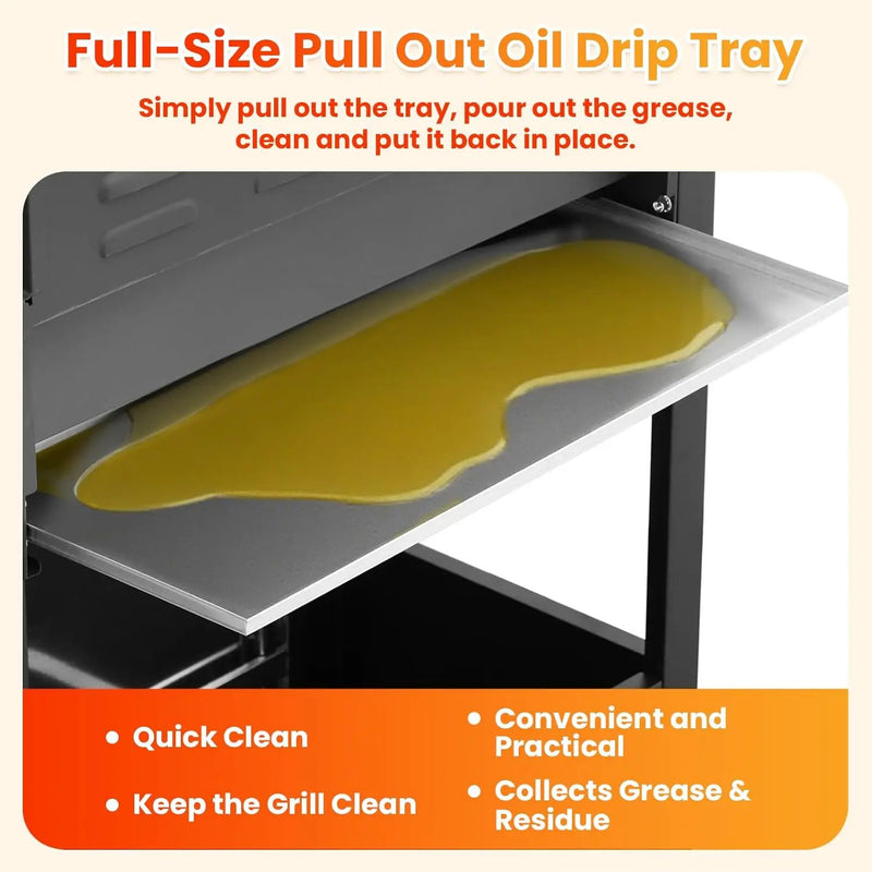 4-Burner Propane Gas BBQ Grill with Side Burner, Porcelain-Enameled Cast Iron Grates and Side Tables, 46,500 BTU Stainless Steel Grill for Outdoor Camping Barbecue Grilling Backyard Cooking by GreenHaven Gardens