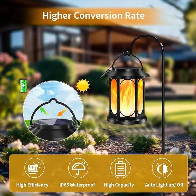 Solar Outdoor Lantern - Flickering Flame, Waterproof LED, Perfect for Patio, Garden, Christmas Decorations, 1pc by GreenHaven Gardens