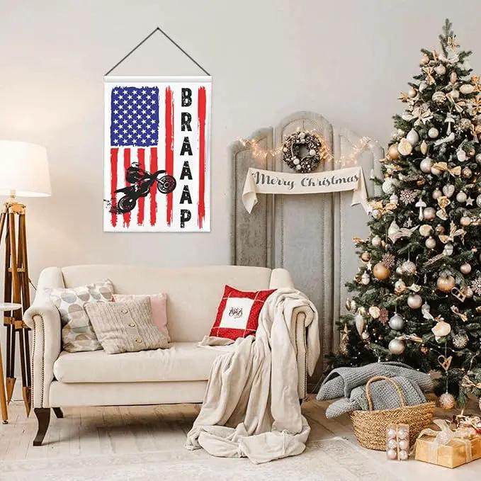Braaap Motocross Dirt Bike American Flag Garden Flag 28x40 Inch Outdoor Decoration Banner House Flags Yard Farmhouse Garden Deco Indoor Sign, Colour6 by GreenHaven Gardens