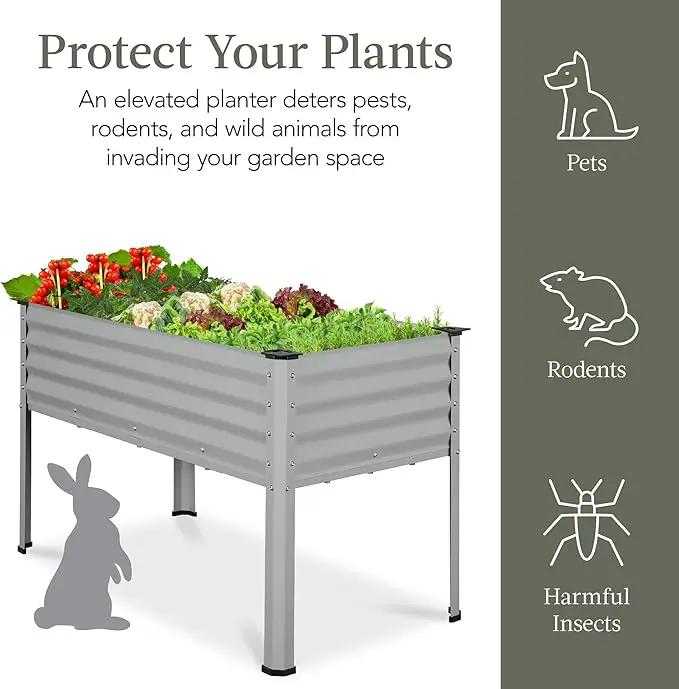 Best Choice Products 48x24x30in Galvanized Raised Garden Bed, Metal Elevated Planter Box, Vegetable Garden for Backyard, Patio, Balcony - Moonlight Gray by GreenHaven Gardens
