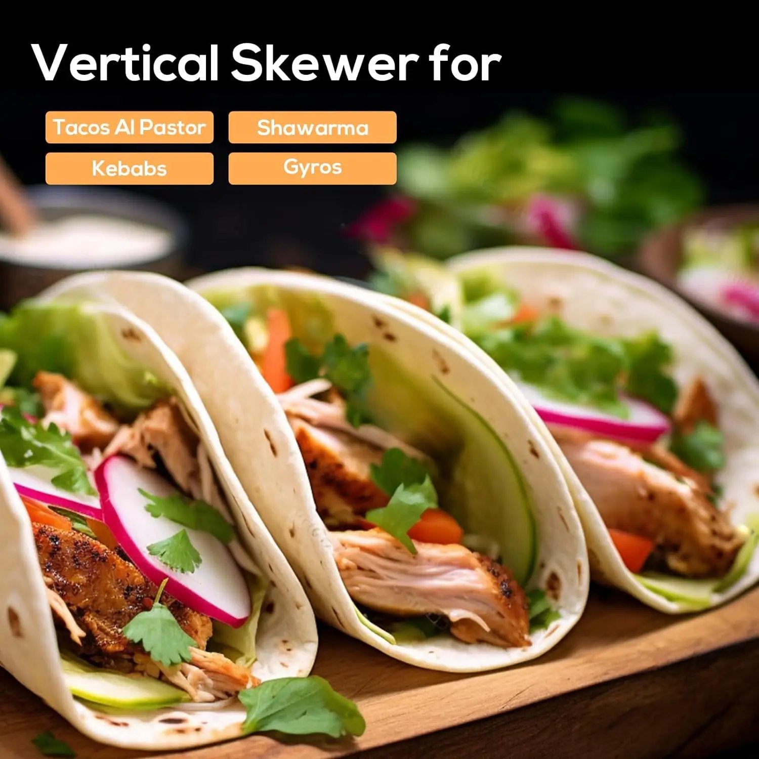 Fengzhe Al Pastor Skewer for Grill：Stainless Steel Vertical Stand, Brazilian Spit Stand with removable 3 Spikes, 2 Brushes, Anti-scalding Fittings, Fat Separator Tray, for Tacos Al Pastor, BBQ by GreenHaven Gardens