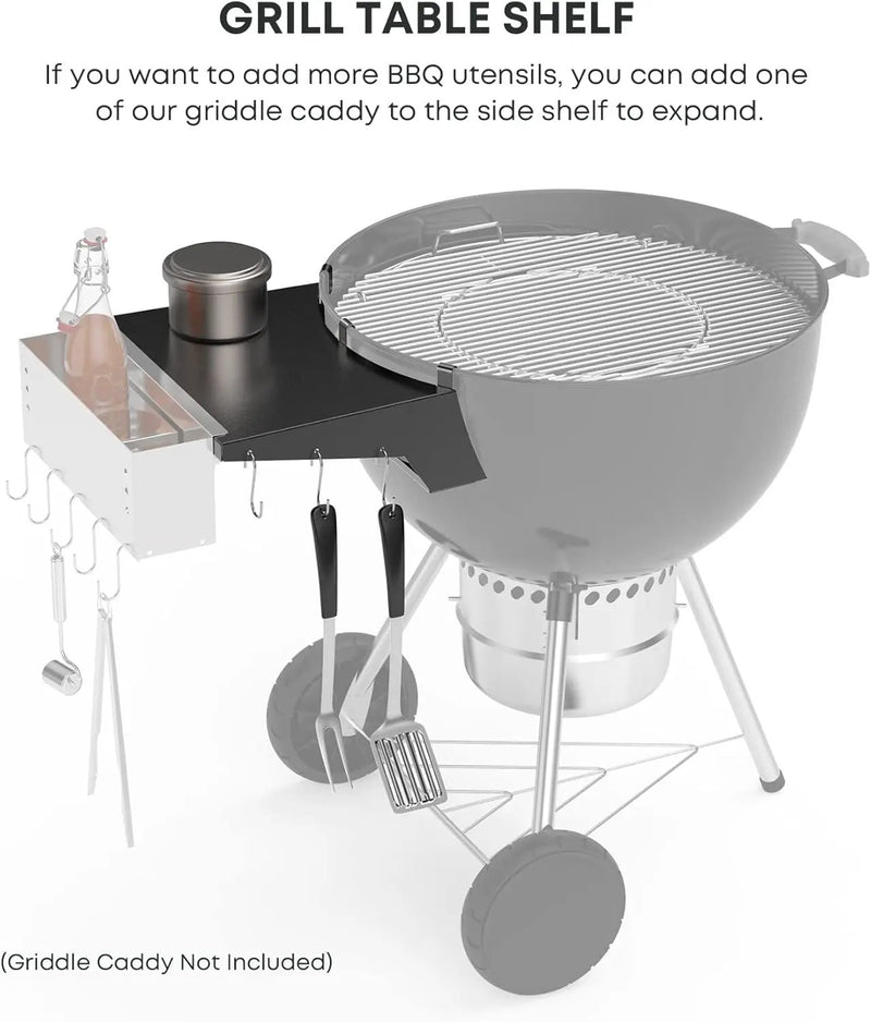 Stanbroil Grill Side Table for 22 Inch Weber Master-Touch & Original Kettle & Original Kettle Premium Charcoal Grills by GreenHaven Gardens