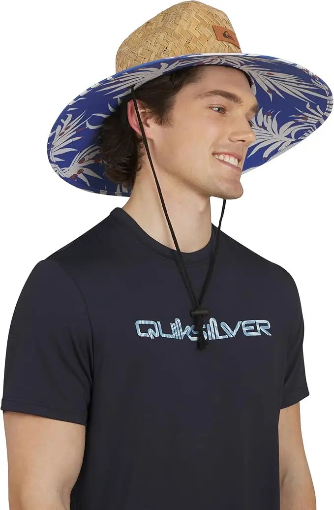 Quiksilver Men's Wide Brim Outdoor Lifeguard Straw Sun Hat by GreenHaven Gardens