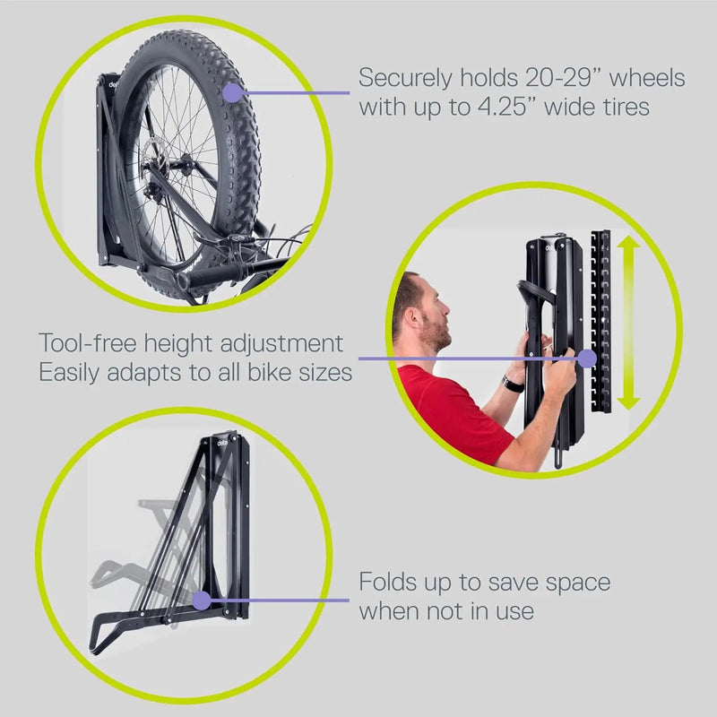 Pivot Bike Storage Rack by Delta Cycle - Bike Rack Garage Wall Mount Swivels to Save Space - No Lifting Required Vertical Bike Rack - Indoor Bike Storage Wall Hanger Holds Up to 100 lbs by GreenHaven Gardens