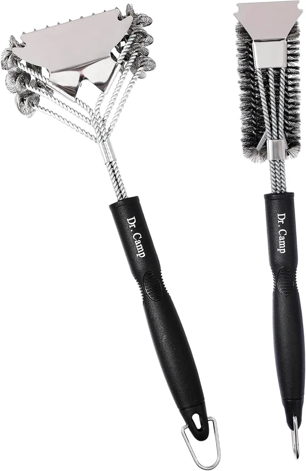 2 PCS Stainless Steel BBQ Grill Brush,BBQ Brush,Grill Scraper, Grill Brush for Outdoot,Grill Cleaning Brush, Barbecue Tool Set with Big Handle for Outdoor Grill by GreenHaven Gardens