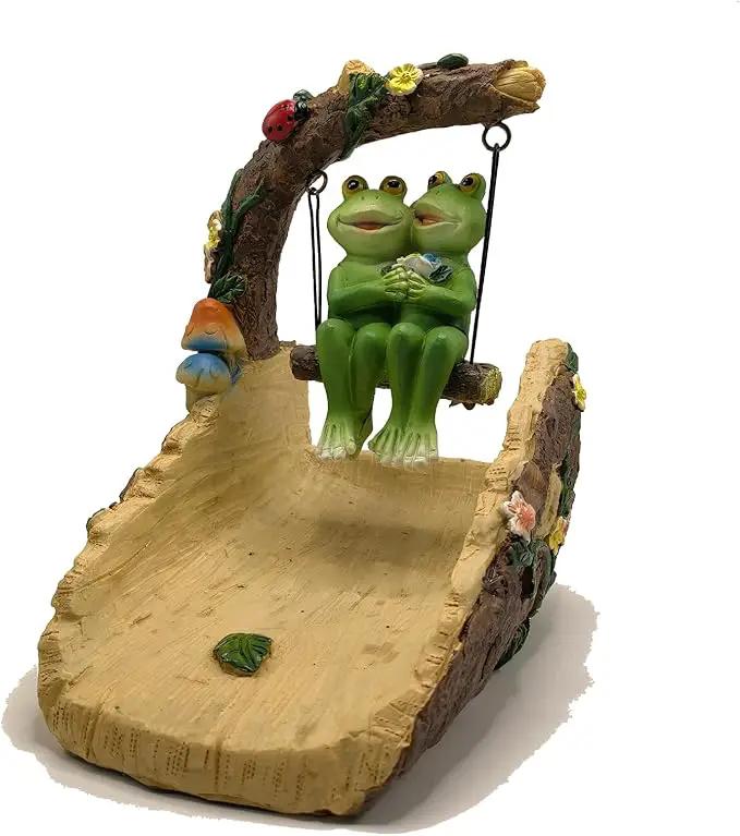 Frogs On The Swing Gutter Guardian Rain Downspout, Animals Outdoor Statue Gutter Downspout Extension Garden Decoration, Downspout Extender Diverter Splash Block for Courtyard and Patio by GreenHaven Gardens