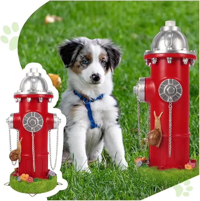 Large Dog Fire Hydrant Pee Post Training Statues with Snail Puppy Pee Training Post Resin Garden Fire Hydrant Figurines for Indoor Outdoor Decor by GreenHaven Gardens