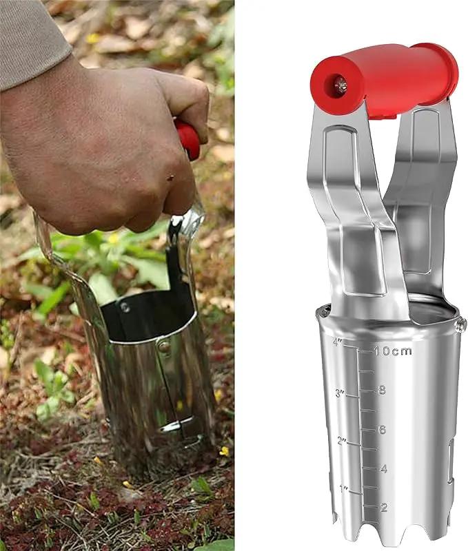 FLORA GUARD Bulb Planter with Depth Markers - Automatic Soil Releasing Seed Bulb Transplanter for Planting/Digging Tulips, Daffodils, Dahlias and More by GreenHaven Gardens