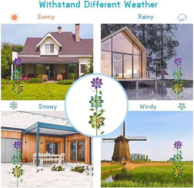 DREAMYSOUL 3 Blades Wind Spinner, Pinwheels for Yard and Garden, Metal Wind Spinners Outdoor, Colourful Wind Sculptures for Outside Patio Lawn Decoration by GreenHaven Gardens