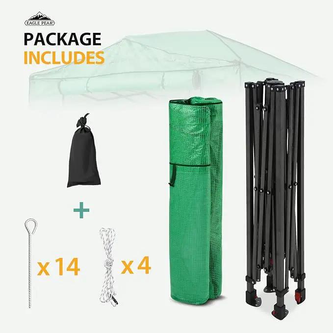 EAGLE PEAK 8x6 Portable Walk-in Greenhouse, Pop-up Indoor Outdoor Garden Green House, Zippered Doors and Windows, PE Cover, Green by GreenHaven Gardens