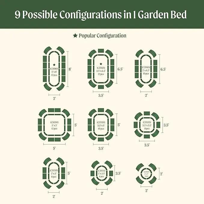 Vego garden Raised Garden Bed Kits, 17" Tall 9 in 1 8ft x 2ft Metal Raised Planter Bed Outdoor for Vegetables Flowers Ground Planter Box, Terra Cotta by GreenHaven Gardens