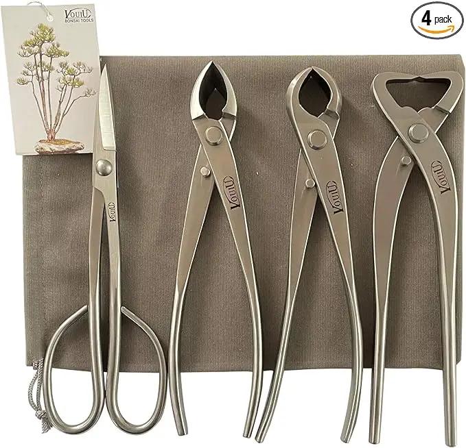 4-Piece Bonsai Tool Set,Concave Cutter,Knob Cutter,Trunk Splitter,Bonsai Scissors by GreenHaven Gardens