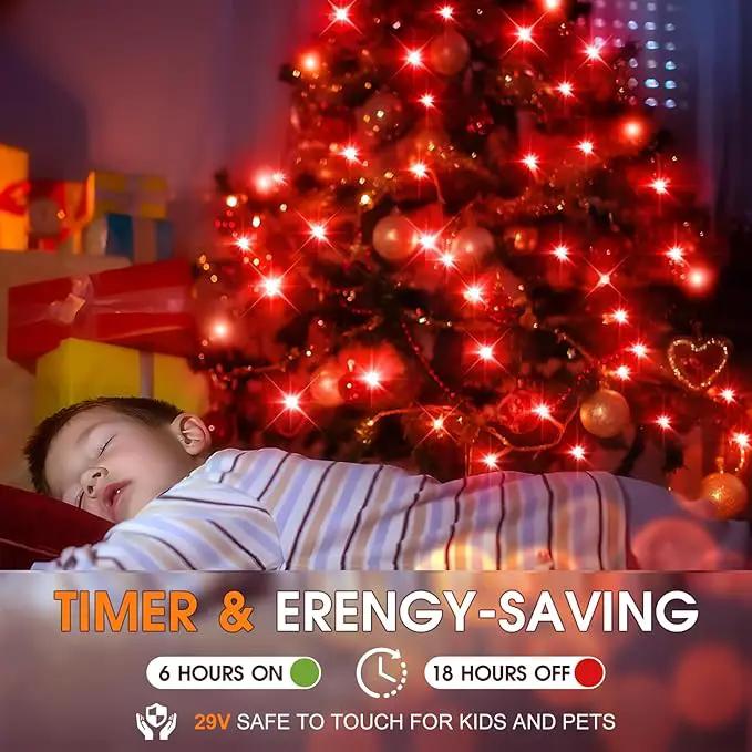 KNONEW 403FT 1000 LED Christmas String Lights Outdoor Green Wire Fairy Light 8 Modes & Timer Plug in Waterproof LED String Lights for Xmas Yard Tree Wedding Party Holiday Decorations(Red) by GreenHaven Gardens