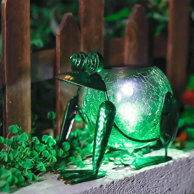 Solar Garden Lantern Waterproof LED Frog Solar Lights Outdoor Decorative Tabletop Lanterns Lamp for Yard Patio Table Decoration by GreenHaven Gardens