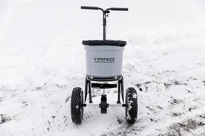Yard Commander - Commercial 50 LB Walk-Behind Push Broadcast Spreader - 10-12 Foot Spread - Fertilizer, Salt & Grass Seed - Clog Free Design - Fully Enclosed Gear Box - Adjustable Drop Rate by GreenHaven Gardens