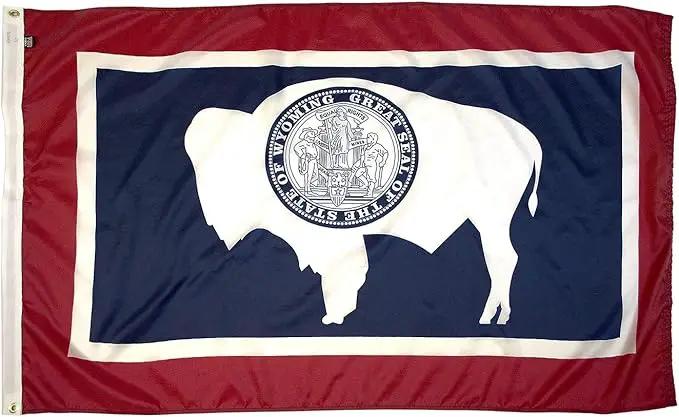 FlagSource Wyoming Nylon State Flag, Made in the USA, 3x5' by GreenHaven Gardens