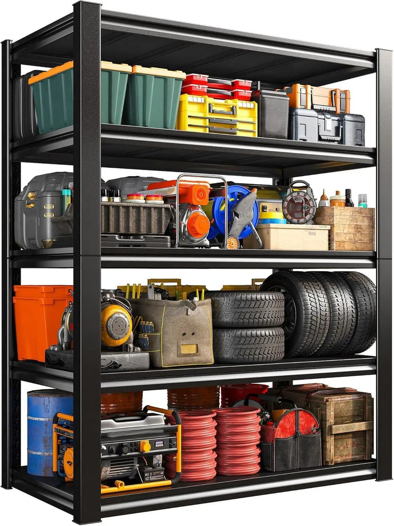 REIBII Garage Shelving Heavy Duty 2500LBS Storage Shelves 40" W Garage Shelves Heavy Duty Shelving Metal Shelves for Warehouse, Basement, Pantry, 40" W x 17.7" D x 72.2" H by GreenHaven Gardens