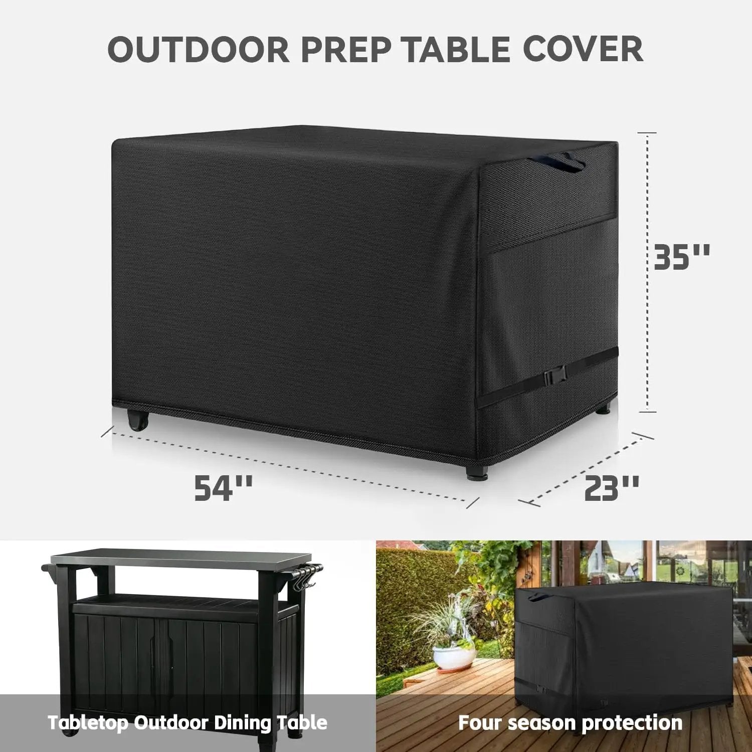 Outdoor Dining Cart Cover - 54"x23"x35" Heavy Duty Waterproof Cover for Keter Unity XL Portable Cabinet Bar, Coverage Includes Outdoor Utility Cart,Tabletop Griddle and Propane Tank by GreenHaven Gardens