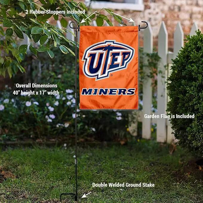 College Flags & Banners Co. Texas El Paso Miners Garden Flag with Stand Holder by GreenHaven Gardens