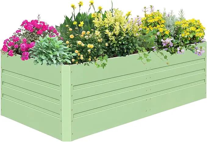 SnugNiture Galvanized Raised Garden Bed 8x4x2FT Outdoor Large Metal Planter Box Steel Kit for Planting Vegetables, Flowers by GreenHaven Gardens